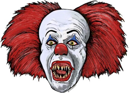 PENNYWISE HEAD SHOT COLOR HORROR STICKER 99