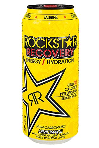 Rockstar RECOVERY LEMONADE energy drink can shaped sticker