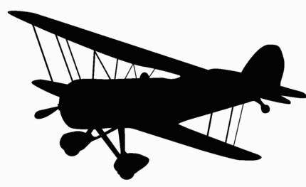 Silhouette Of Old Biplane