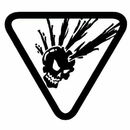 Hip Mohawk Skull in Triangle Decal