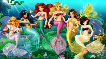 Ariel and mermaid friends sticker