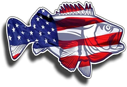 bass FISH USA FLAG FILL sticker