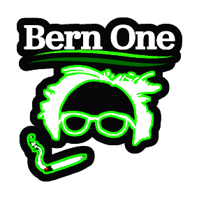 bern one funny political weed sticker