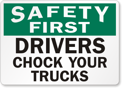 Chock Wheel Signs and Labels 19
