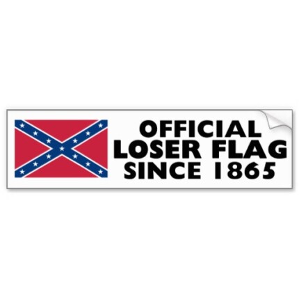 confederate flag of losers car bumper sticker
