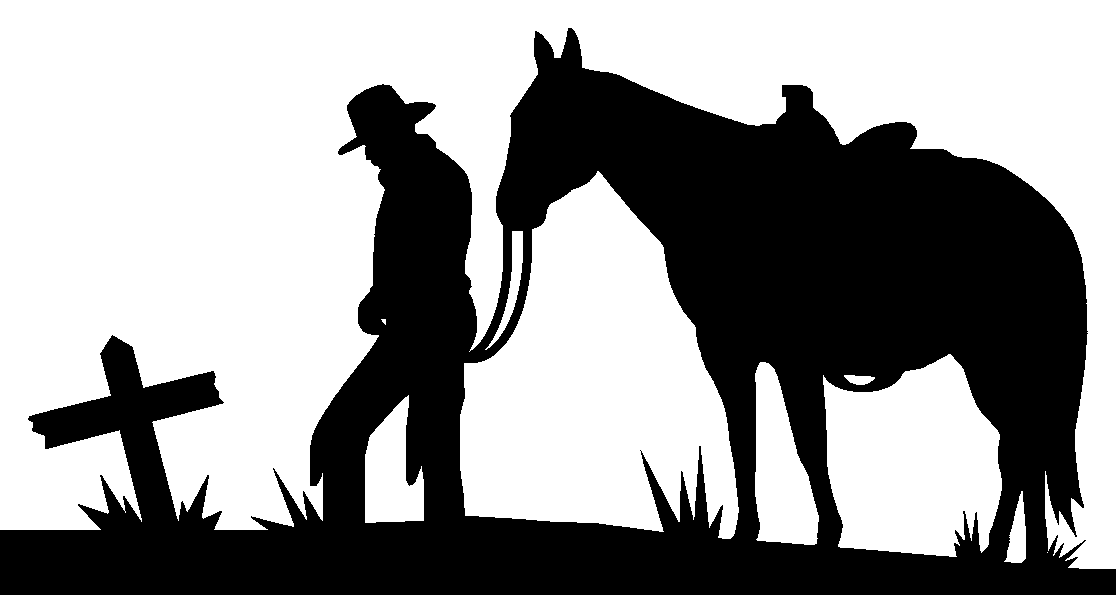 leaning cowboy silhouette