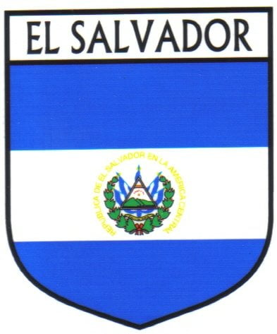 El Salvador Flag Crest Decal Sticker