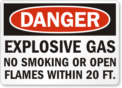 Gas No Smoking Danger Sign 1