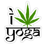 I Love Yoga Sticker Marijuana