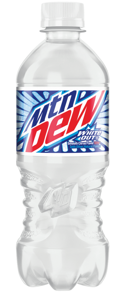 mountain dew WHITE OUT bottle shaped sticker