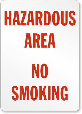 No Smoking Chemical Hazard Sign 2
