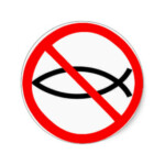 anti religion no fish sticker