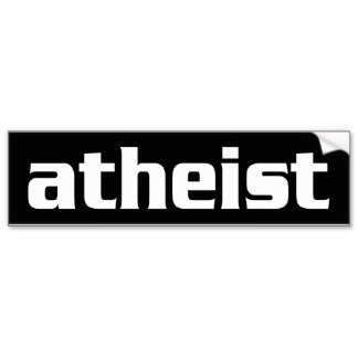atheist bumper sticker BLACK