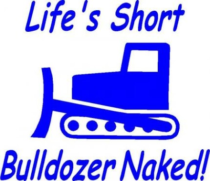 Bulldozer Naked Decal funny auto decal