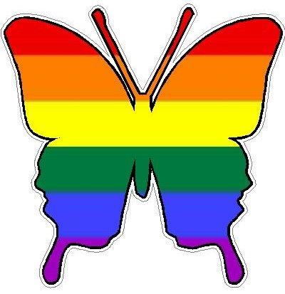 Butterfly Camo Sticker 2 - FLAG PRIDE