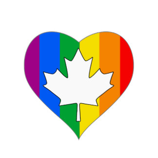 canadian gay pride maple leaf sticker