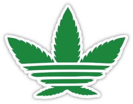 Cannabis weed hemp marijuana adidas sticker decal