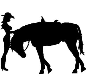 Cowgirl with Horse Decal