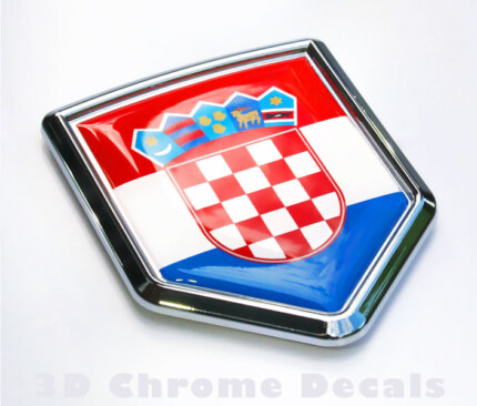 Croatia Flag Crest Croatian Emblem Chrome Car Decal Sticker