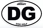 Disc Golf Black and White Oval Sticker