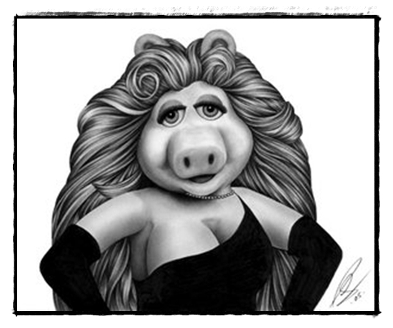 Miss Piggy Drawing Decal