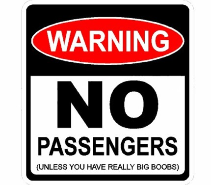 No Passengers unless Big Boobs Sticker Pack