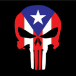 Puerto Rico Punisher Skull Sticker