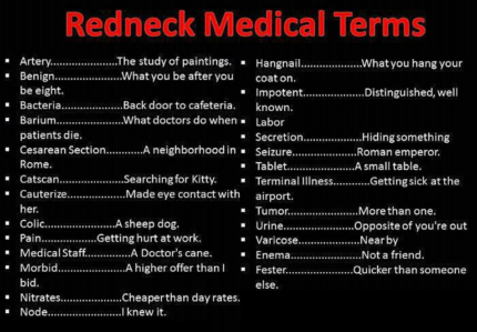 Redneck Medical Terms Sticker