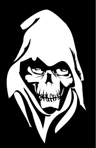 Skull with Hood Vinyl Decal
