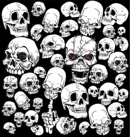 skulls skulls skulls square sticker