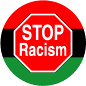 Stop Racism STOP Sign Circular Sticker