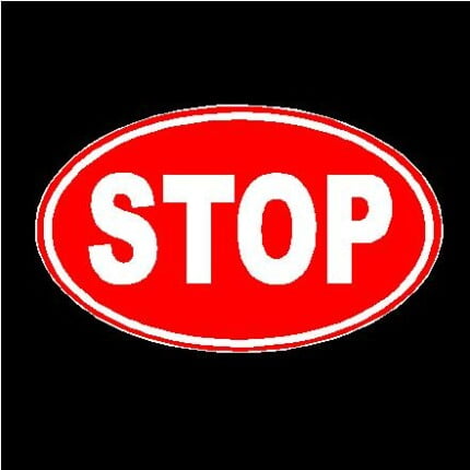 Stop Oval Decal