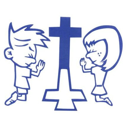 Boy and Girl Praying Decal