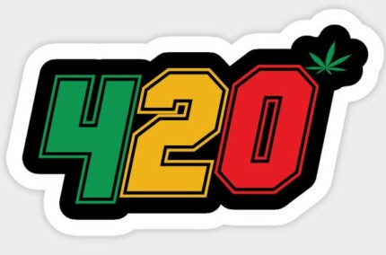 420 rasta weed color sticker 420