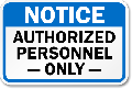 Authorized Personal Signs and Labels
