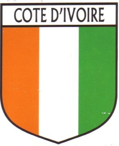 Cote DiVoire Flag Crest Decal Sticker