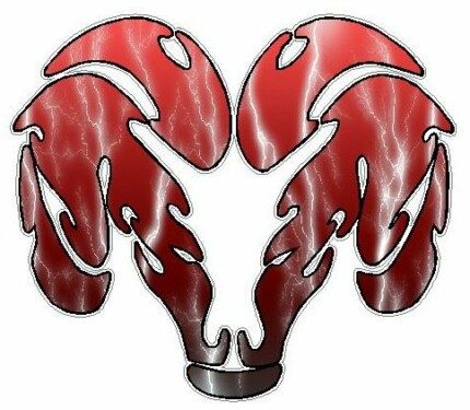 Dodge Ram Tribal Logo - FILLS Lightning RED