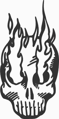 Flame Skull Decal 4