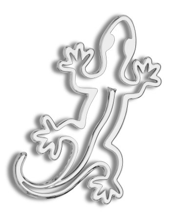 Gekko Outline Chrome Emblem - Pro Sport Stickers