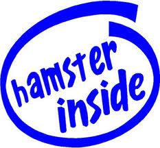 Hamster Inside Diecut Vinyl Decal Sticker