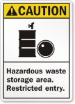 Hazardous Waste Caution ANSI Sign