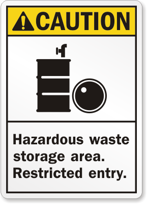 Hazardous Waste Caution ANSI Sign