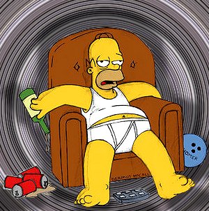 Homer Simpson Drunk in Undies Spinning
