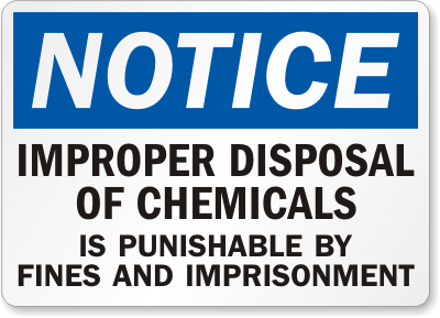 Improper Disposal Warning Sign 1