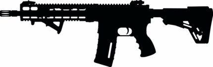 machine gun silhouette decal