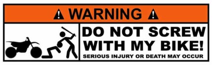 Motorcycle Funny Warning Sticker 1