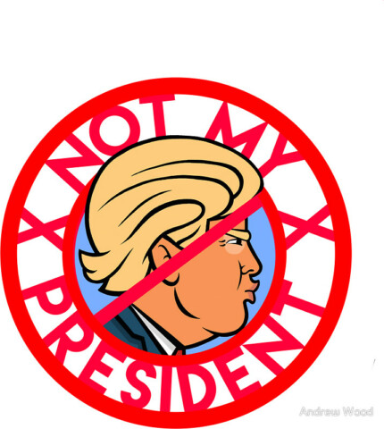 not my presdient round political sticker