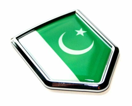 Pakistan Pakistani Flag Crest Decal Car Chrome Emblem Sticker