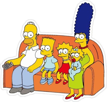 SIMPSON FAMILY ON COUCH STICKER