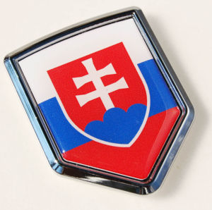 Slovakia Decal Flag Crest Car Chrome Emblem Sticker